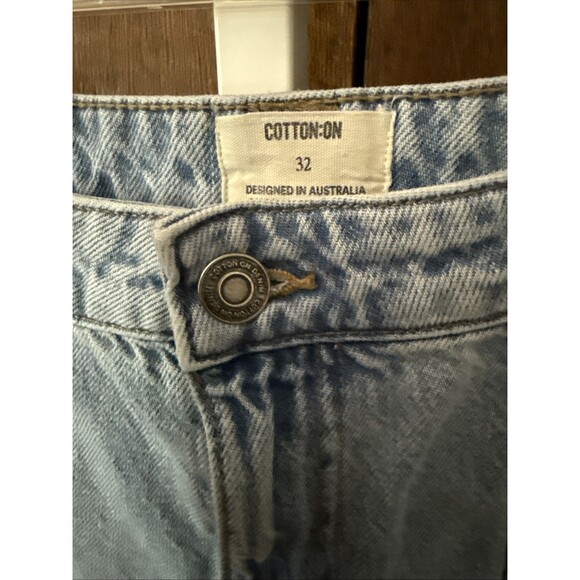 Cotton On Womens High Rise Cargo Wide Leg Jeans Hippie Festival Boho Utility 32 - Picture 3 of 6